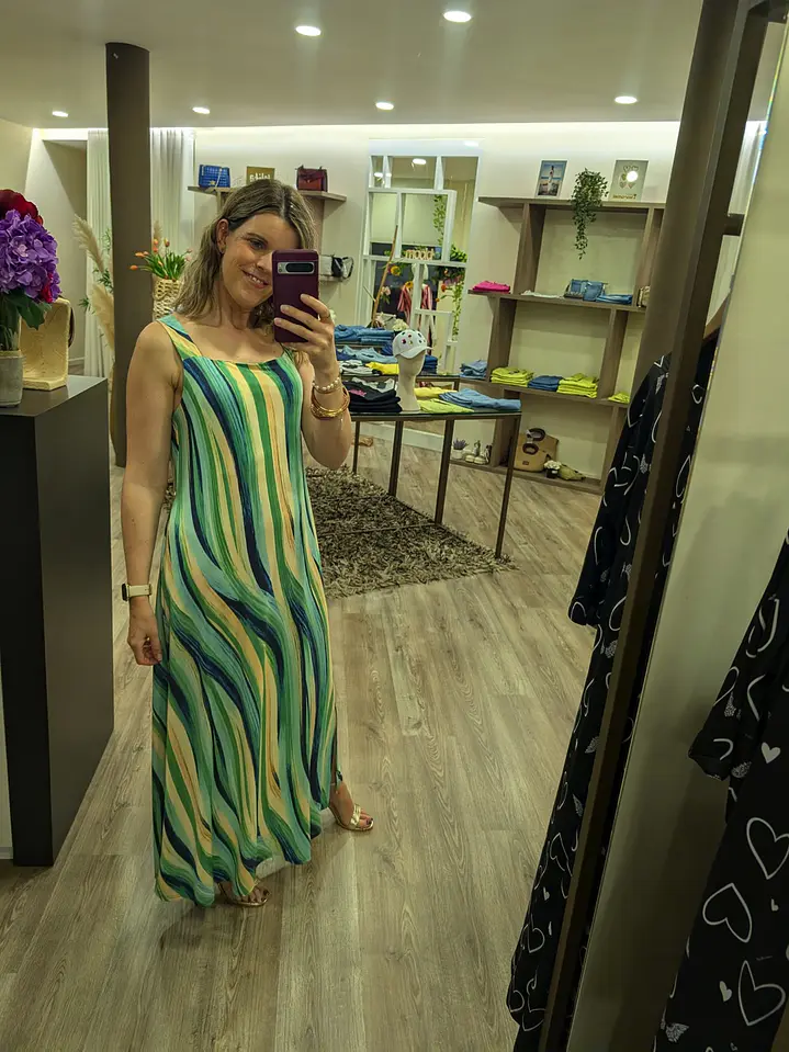 Vestido Riscas Verdes/Modeliite  2