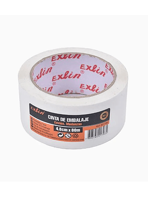 Cinta Embalaje Color Blanca 80m