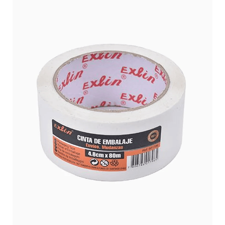 Cinta Embalaje Color Blanca 80m 1