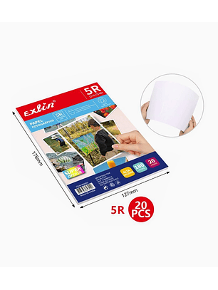 Papel fotográfico alto brillo 5R