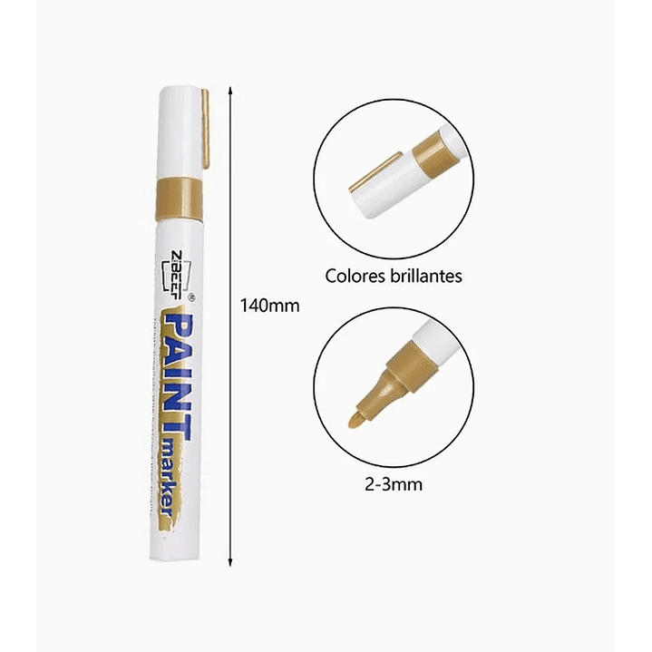 Marcador Permanente - Dorado 1