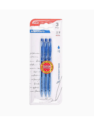 Bolígrafo Simple Azul 3 pcs
