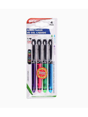 Resaltador de Gel Líquido 4 pcs