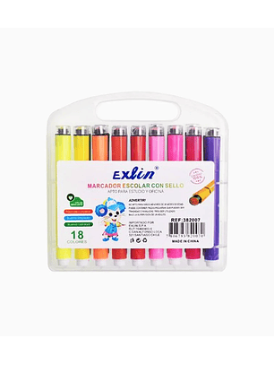 Set de Marcadores con Sello 18 Colores