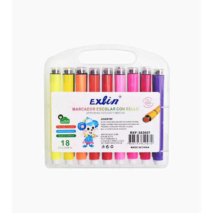 Set de Marcadores con Sello 18 Colores 1