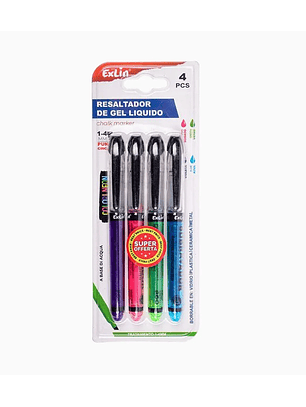 Resaltador Líquido 4 pcs