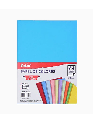 Resma de Papel Color Azul Lago