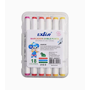 Marcadores Doble Punta 18 Colores