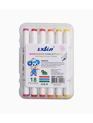 Marcadores Doble Punta 18 Colores