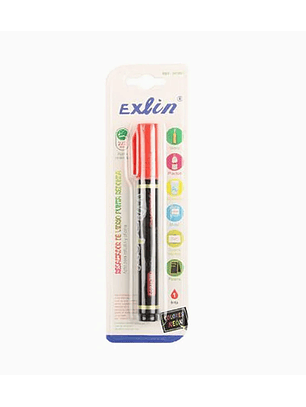 Resaltador de Vidrio Punta Redonda Rojo