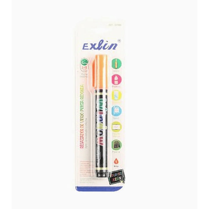 Resaltador de Vidrio Punta Redonda Naranja 1