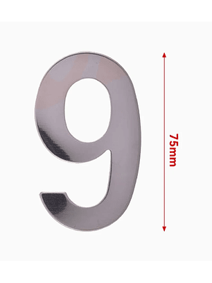 Números de Acero Inoxidable 75mm - 9