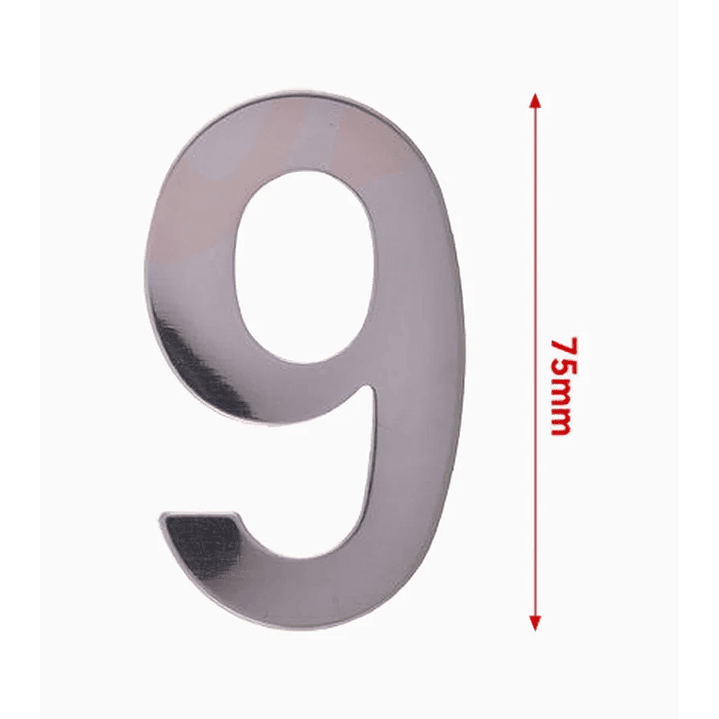 Números de Acero Inoxidable 75mm - 9 1