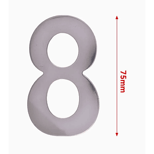 Números de Acero Inoxidable 75mm - 8