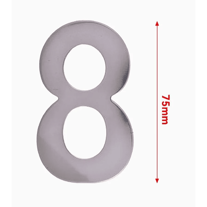 Números de Acero Inoxidable 75mm - 8 1
