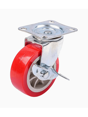 Rueda Roja con Freno Lateral