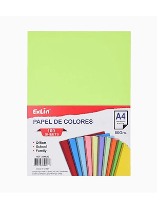 Resma de Papel Color Verde Fluorescente