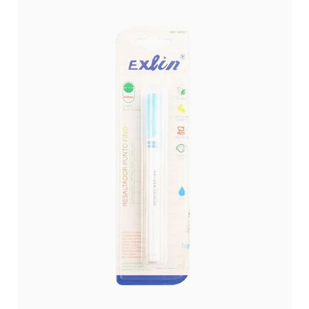 Resaltador Punta Fina Celeste 1