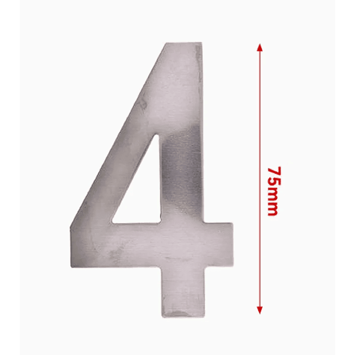 Números de Acero Inoxidable 75mm - 4 1