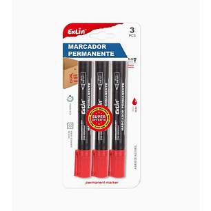 Marcador Punta Inclinada Rojo