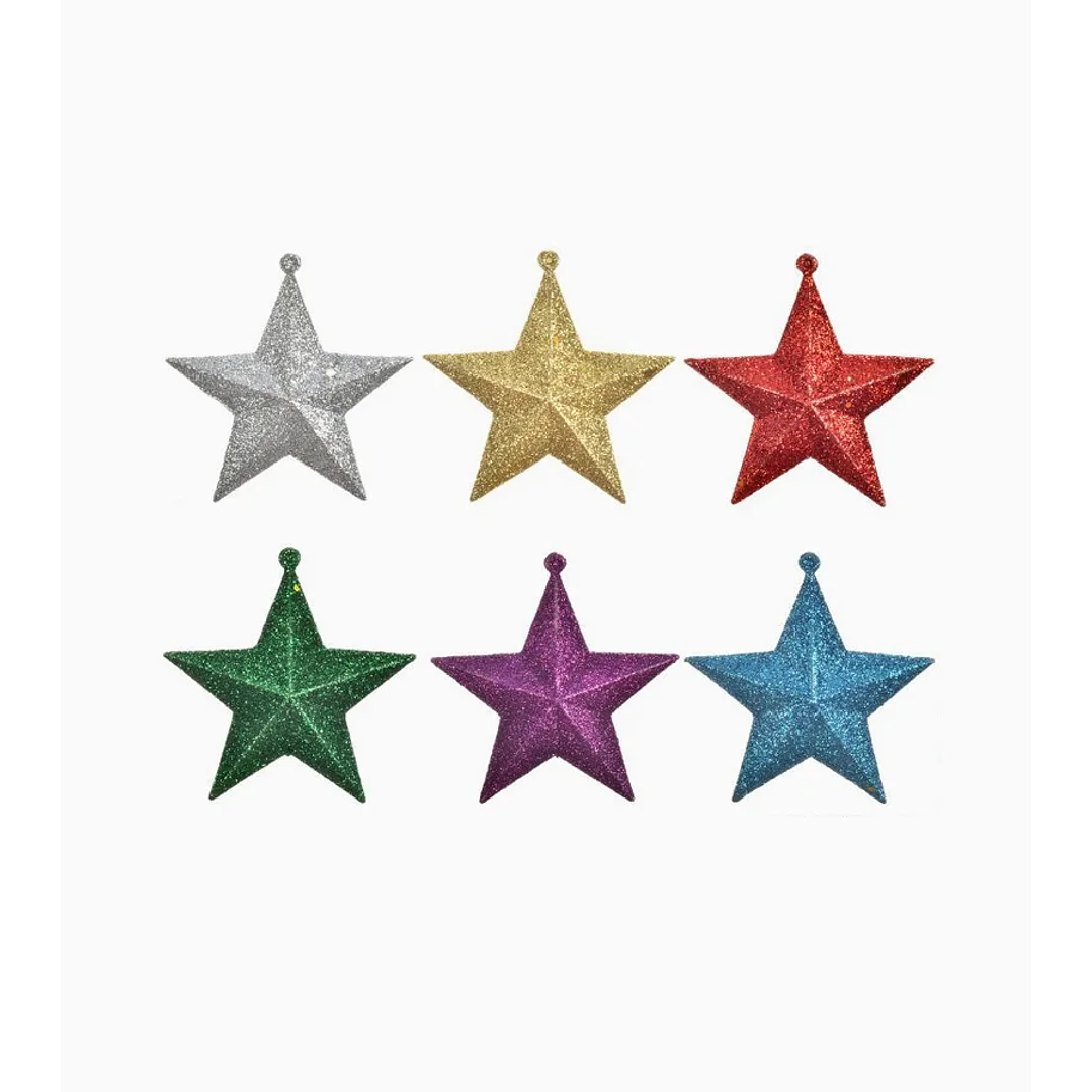 Estrellas brillantes colgantes para árbol de Navidad – Set de 6 UND Exlin 1