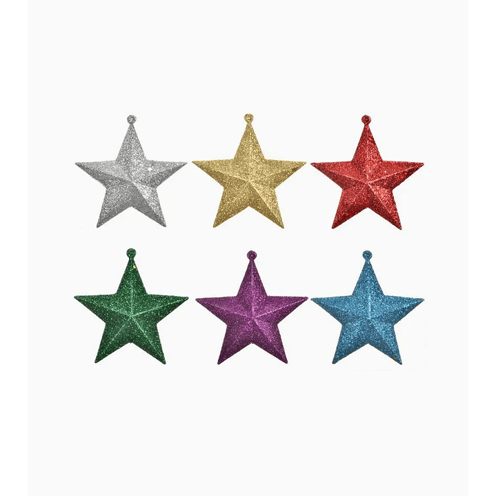 Estrellas brillantes colgantes para árbol de Navidad – Set de 6 UND Exlin 1