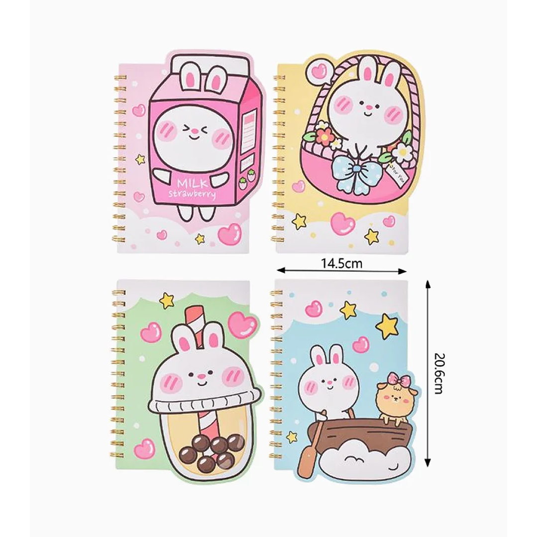 Cuaderno en Espiral de Líneas Conejitos 1