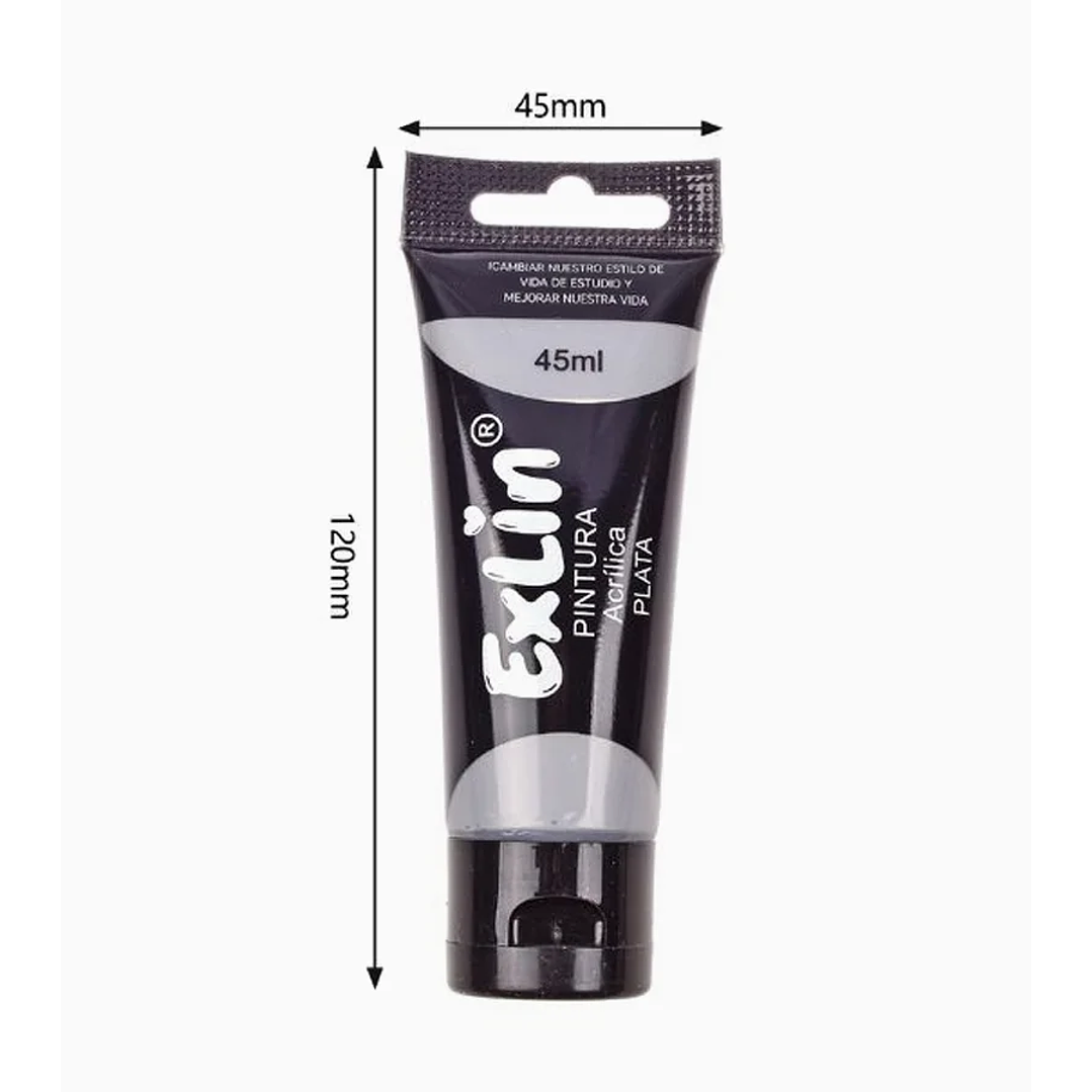 Pintura Acrílica 45ML - Plateado 1