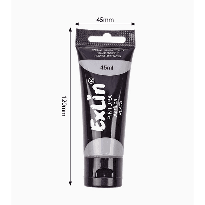 Pintura Acrílica 45ML - Plateado 1