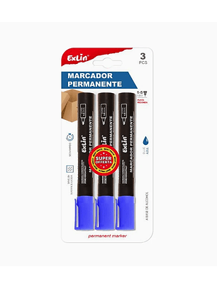 Marcador Punta Redonda Azul