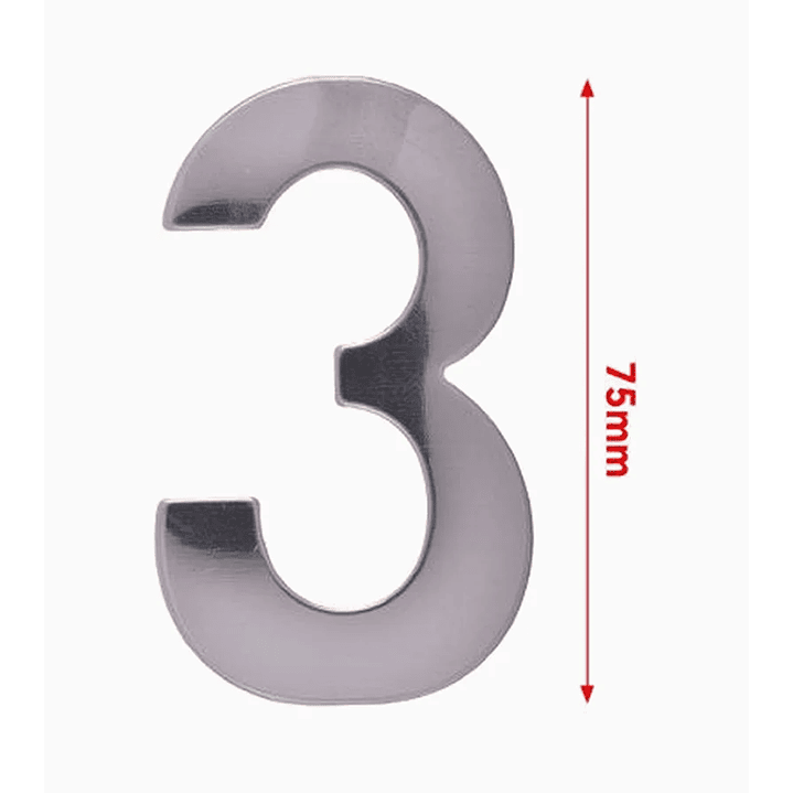 Números de Acero Inoxidable 75mm - 3 1