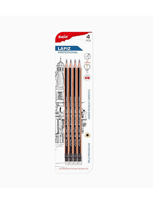 Lápiz Grafito HB Rayas Naranja con Negro