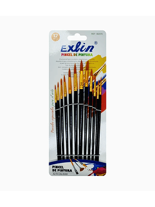 Set Pinceles de Pintura Negro 12 pcs
