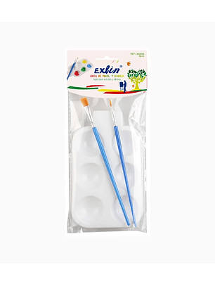 Juego de Pinceles y Bandeja