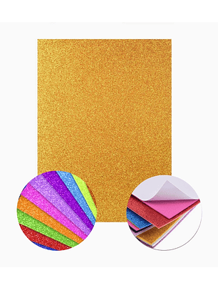 Goma EVA con Glitter autoadhesiva multicolor