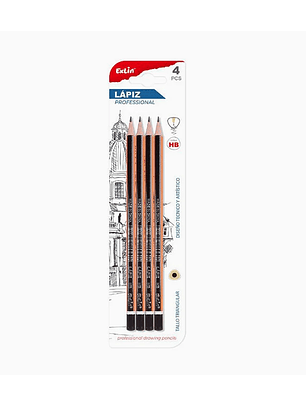 Lápiz Grafito HB Rayas Naranja con Negro