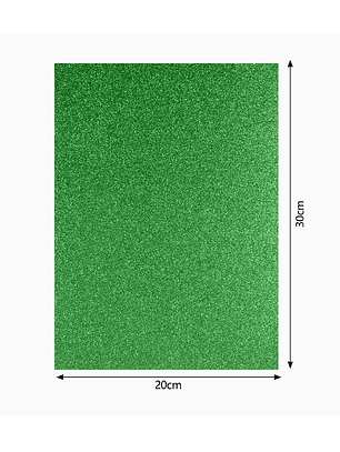 Goma EVA con Glitter autoadhesiva - Verde