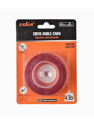 Cinta Adhesiva Doble Cara 2m