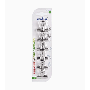 Pinzas de Acero Cromado 6 unid