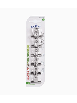 Pinzas de Acero Cromado 6 unid