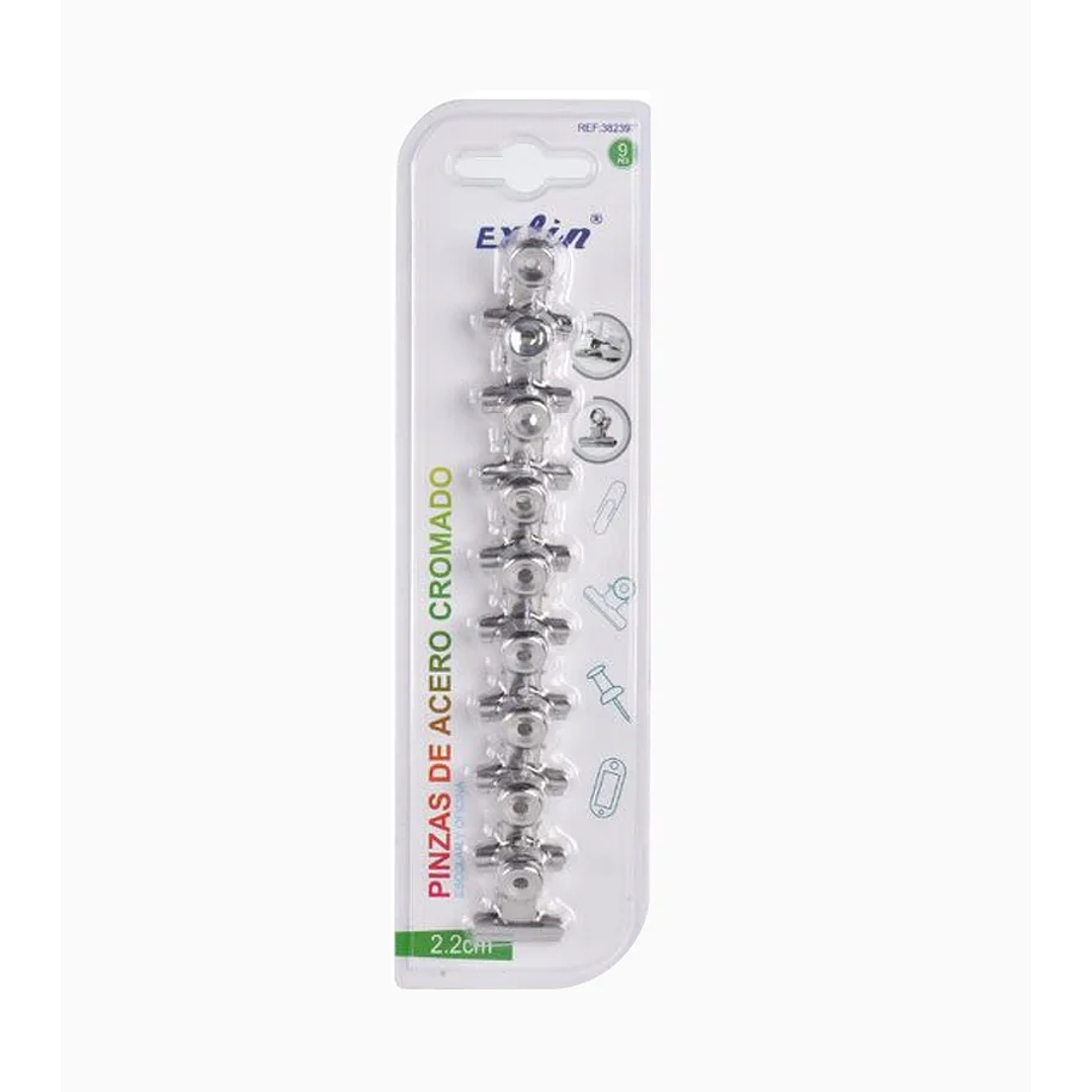 Pinzas de Acero Cromado 9 unid 1