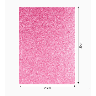 Goma EVA con Glitter autoadhesiva - Rosa Claro