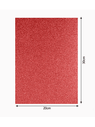 Goma EVA con Glitter autoadhesiva - Rojo