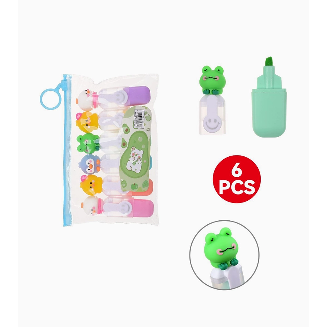 Set de Resaltadores de Gel Líquido Exlin - 6 Piezas - Animales 1