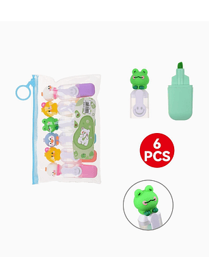 Set de Resaltadores de Gel Líquido Exlin - 6 Piezas - Animales