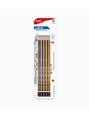 Lápiz Grafito HB Rayas Amarillas con Negro