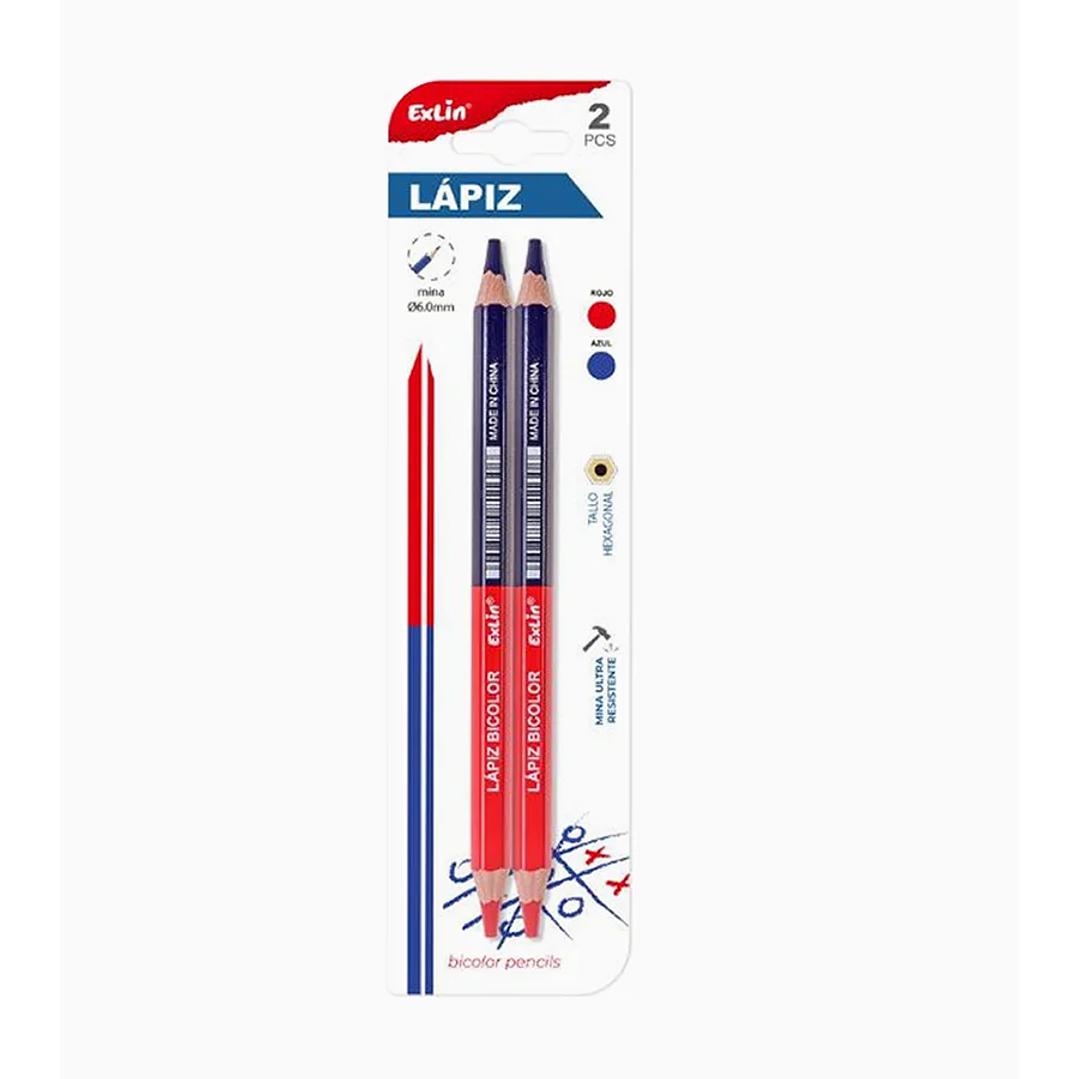 Lápiz Rojo y Azul 2 pcs 1