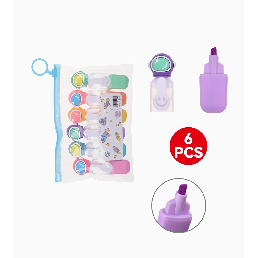 Set de Resaltadores de Gel Líquido Exlin - 6 Piezas - Astronauta 1