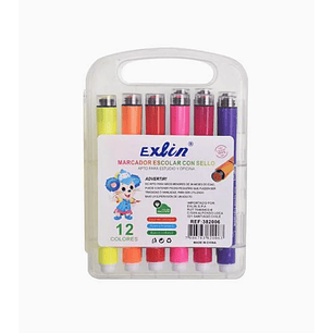 Set de 12 Marcadores con Sello