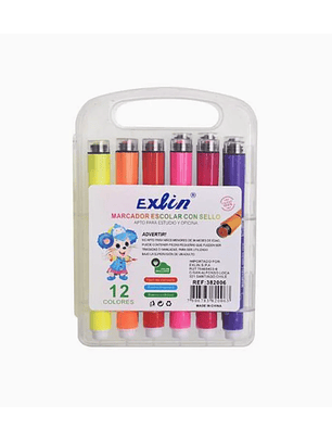 Set de 12 Marcadores con Sello